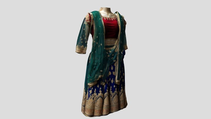 Indian Wedding Lehenga Choli – Modello 3D gratuito STL
