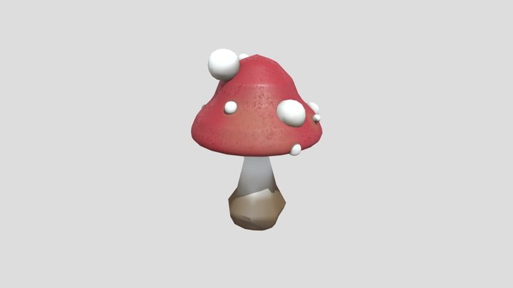 Tall Red Mushroom 3D Model