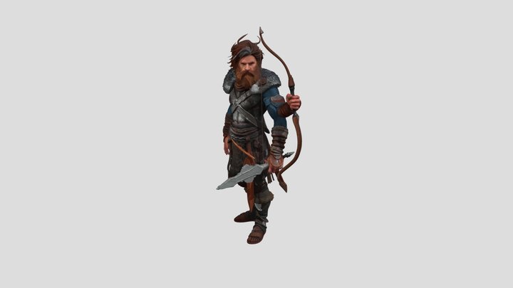 Man mit Bogen 3D Model