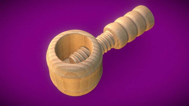 Wooden Nutcracker 3D Scan: Vintage Model 3D Model
