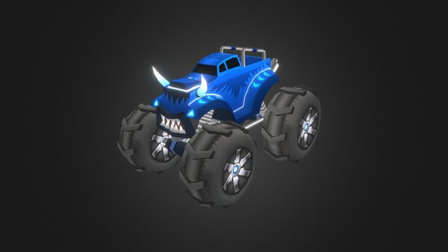 LowPoly Monster Car 3D Model