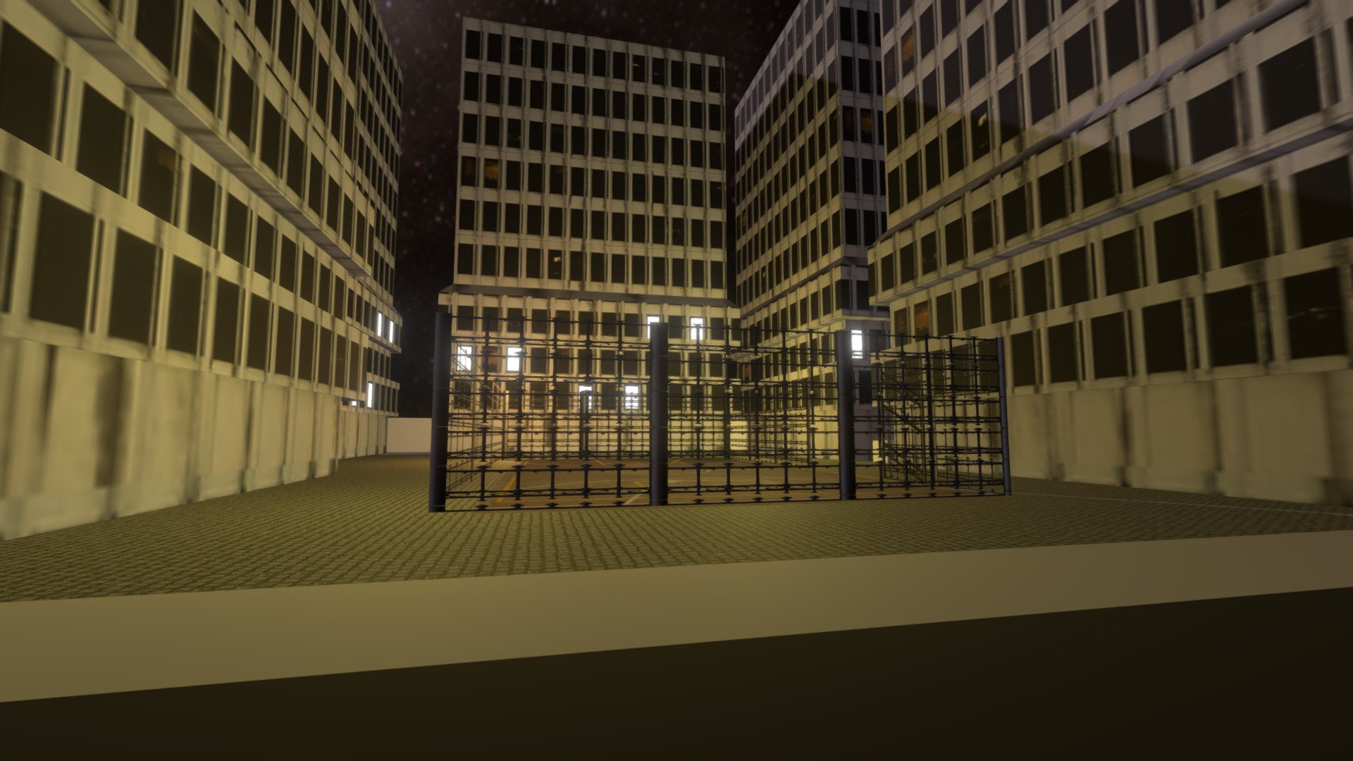 Night basketball court