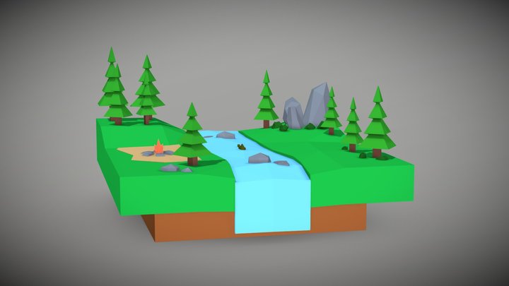 Island-low-poly-model 3D models - Sketchfab