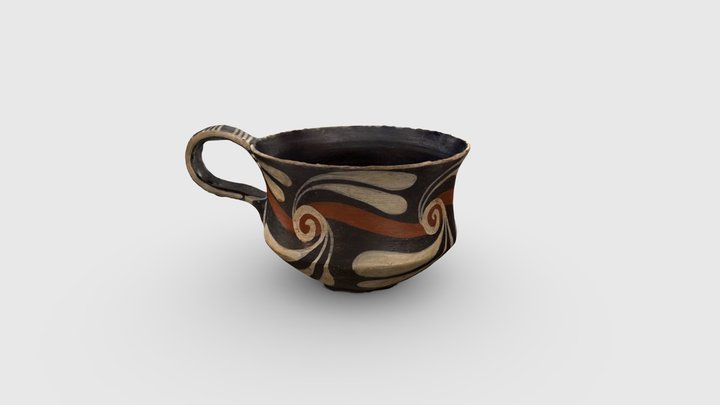 1 - Carinated Cup with Spiral Motif 3D Model