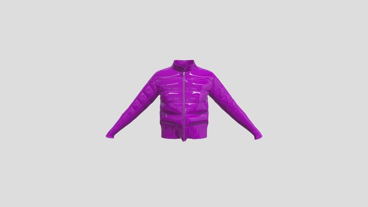 Purpal Puffer Jacket Low Poly 3D Model