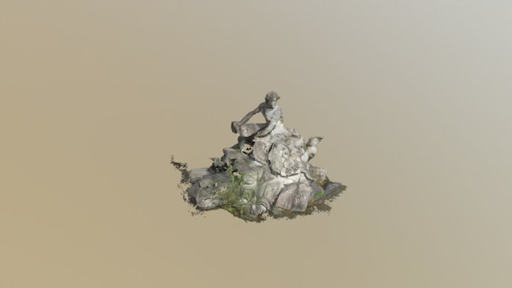 FONTANA DEI COLLINO, gruppo scultoreo destro 3D Model