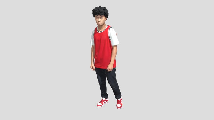 Portrait Of A Young Athlete In A Red Jersey