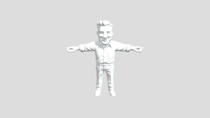 Friendly Character in Black 3D Model