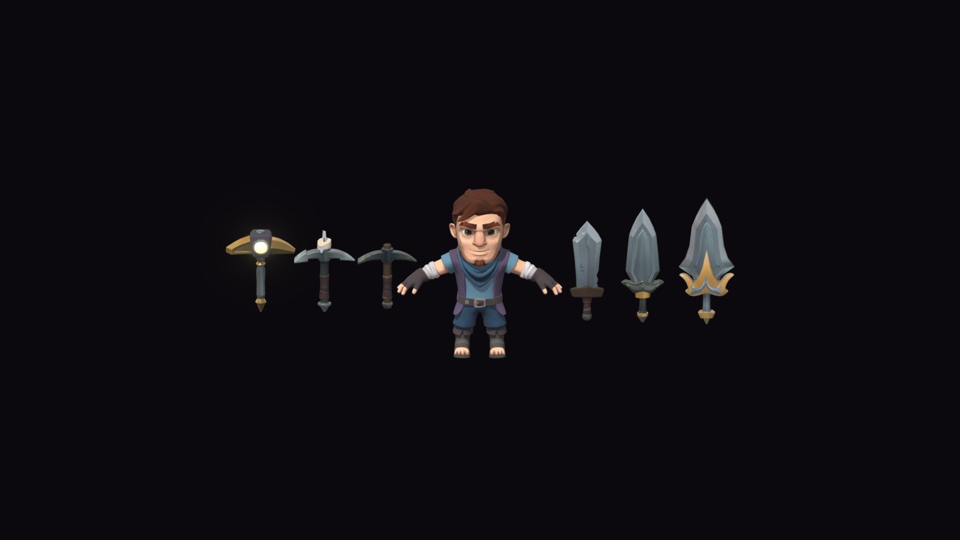 Character, weapon concept and Low Poly models. - 3D model by smel ...