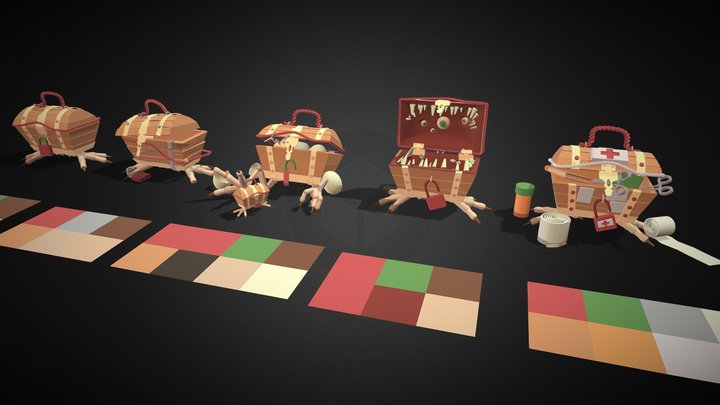 On chicken legs 3D Model