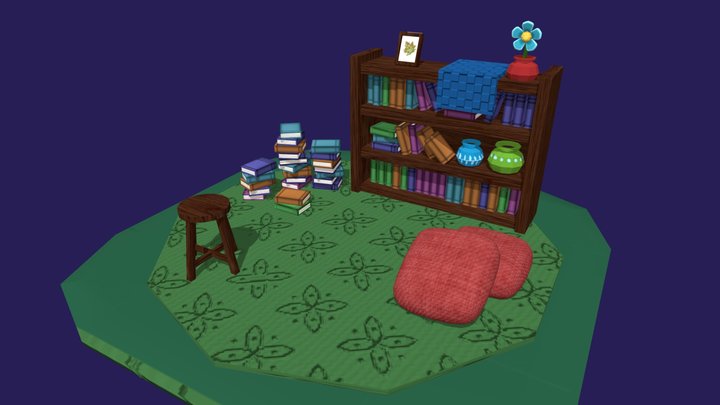読書 3D Model