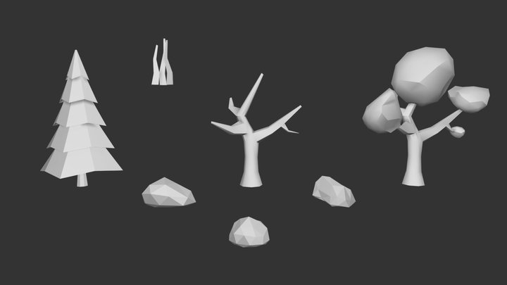 Low Poly Forest Assets 3D Model