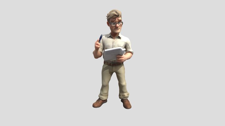 Stylized 3D Character Model of a Businessman 3D Model