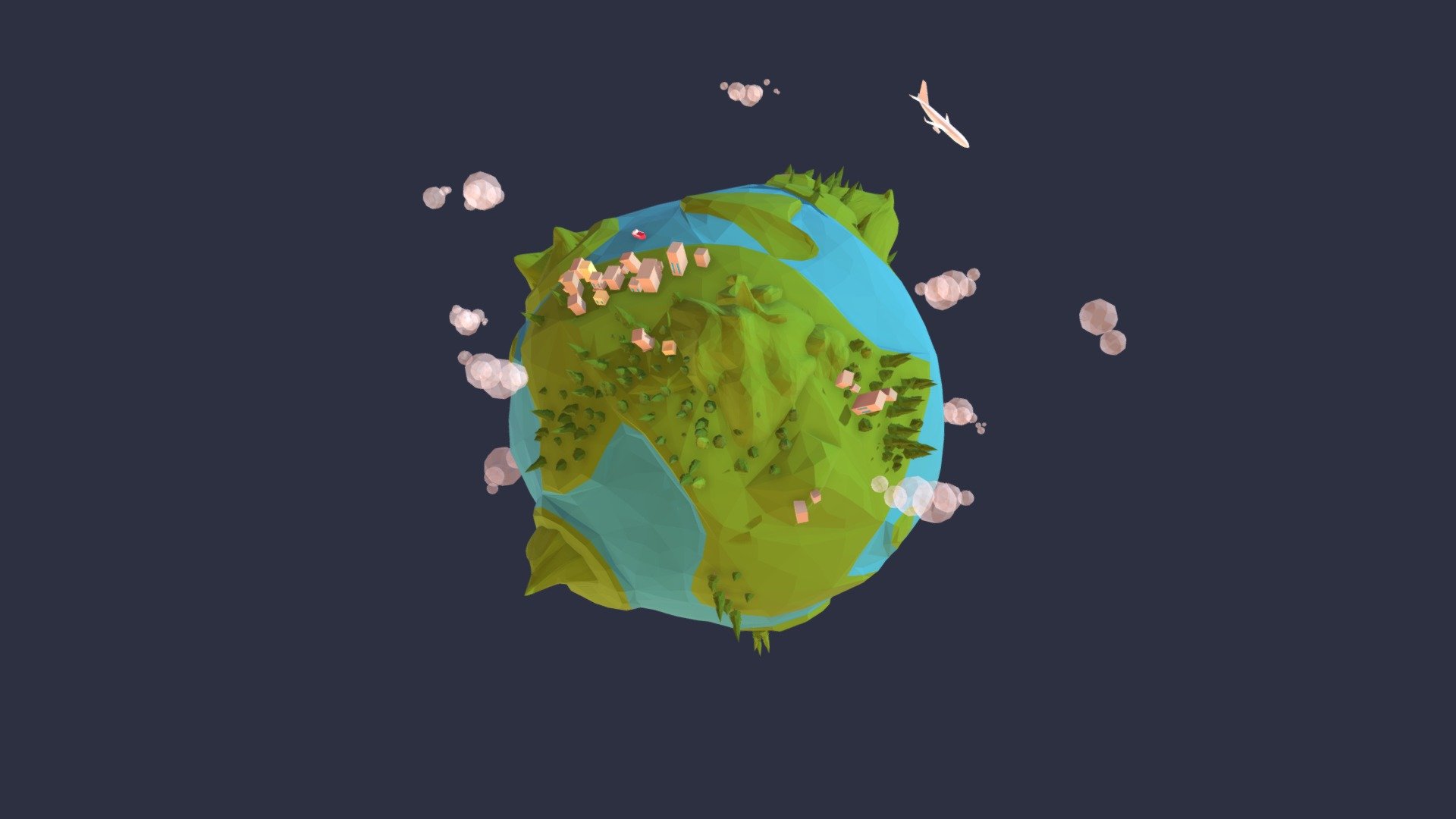 Lowpoly Earth Game ready UVW textured