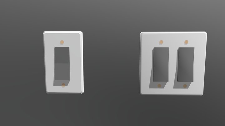 Double And Single Light Switch 3D Model