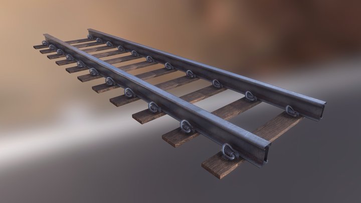 Train Tracks 3D Model