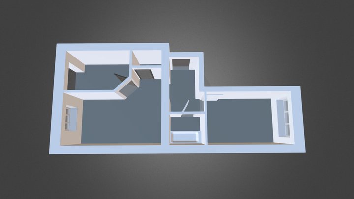 Типовая 2-комнатная квартира 3D Model