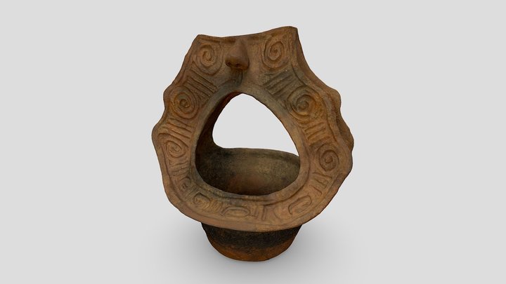 顔面装飾付釣手土器 3D Model