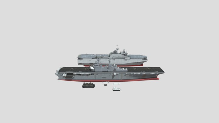 Multipurpose LHD Amphibious Assault Ship 3D Model