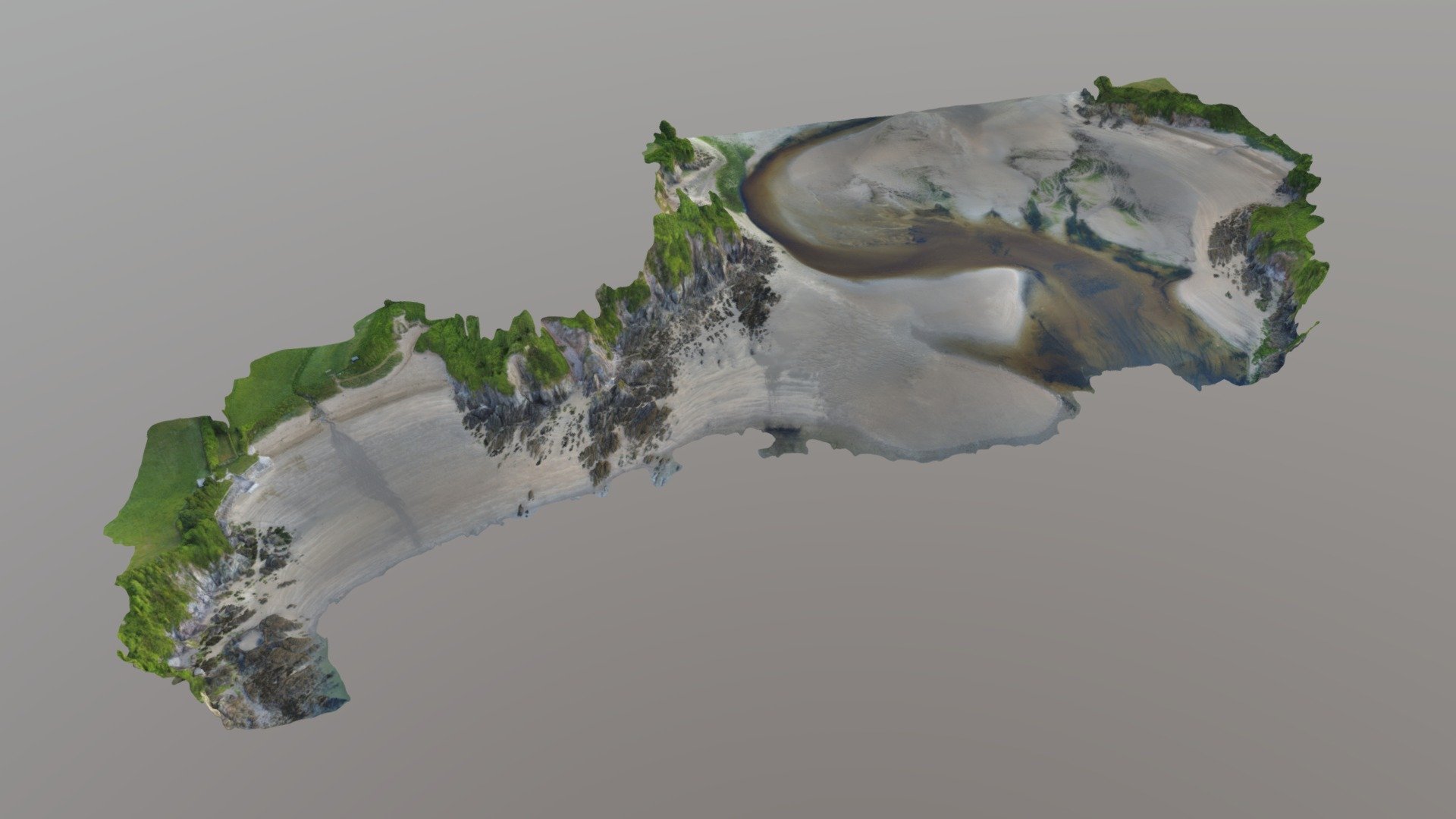 Mothecombe Estuary and River Erme (Low Res) - 3D model by ...