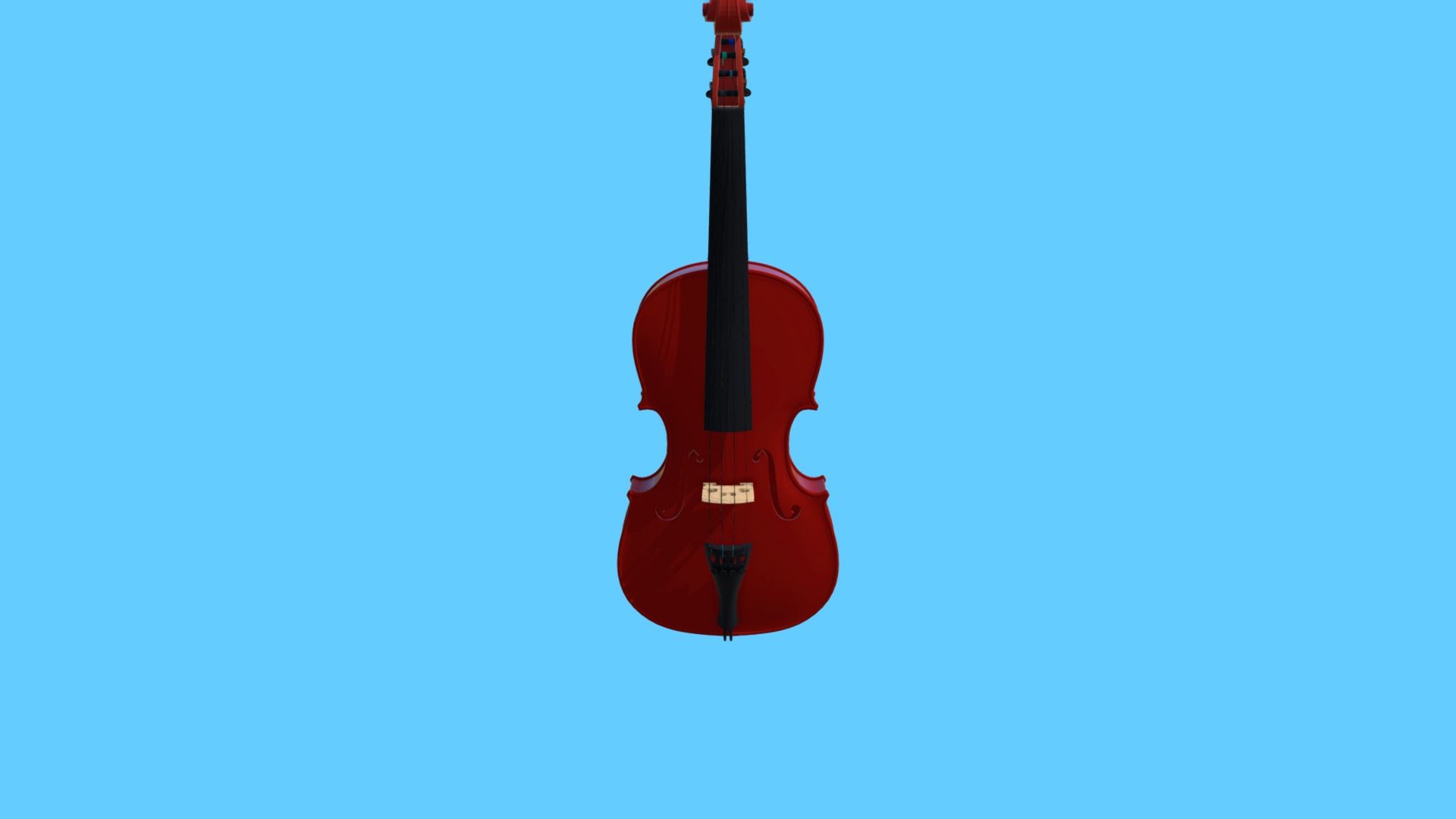 3D model Violin - This is a 3D model of the Violin. The 3D model is about a red guitar on a blue background.