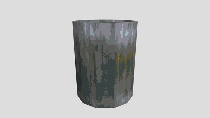 Closed Metal Barrel (lowpoly) 3D Model