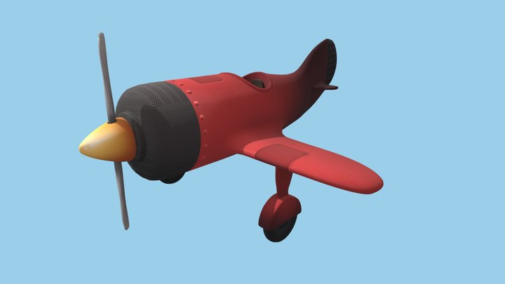 Cartoon Airplane 3D Model