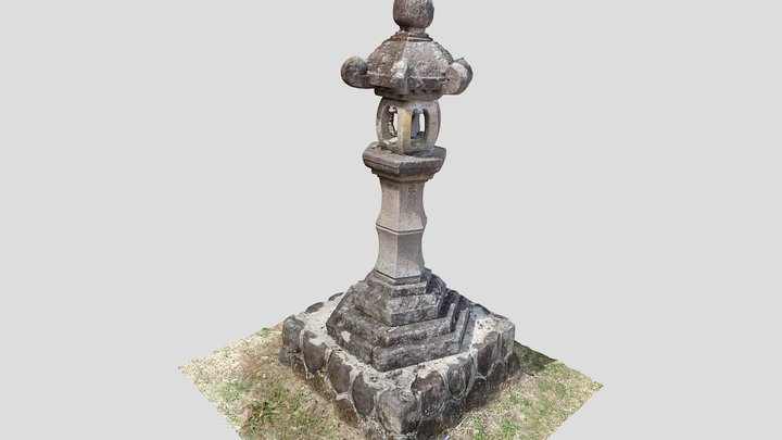 大山祇神社石燈篭A 3D Model