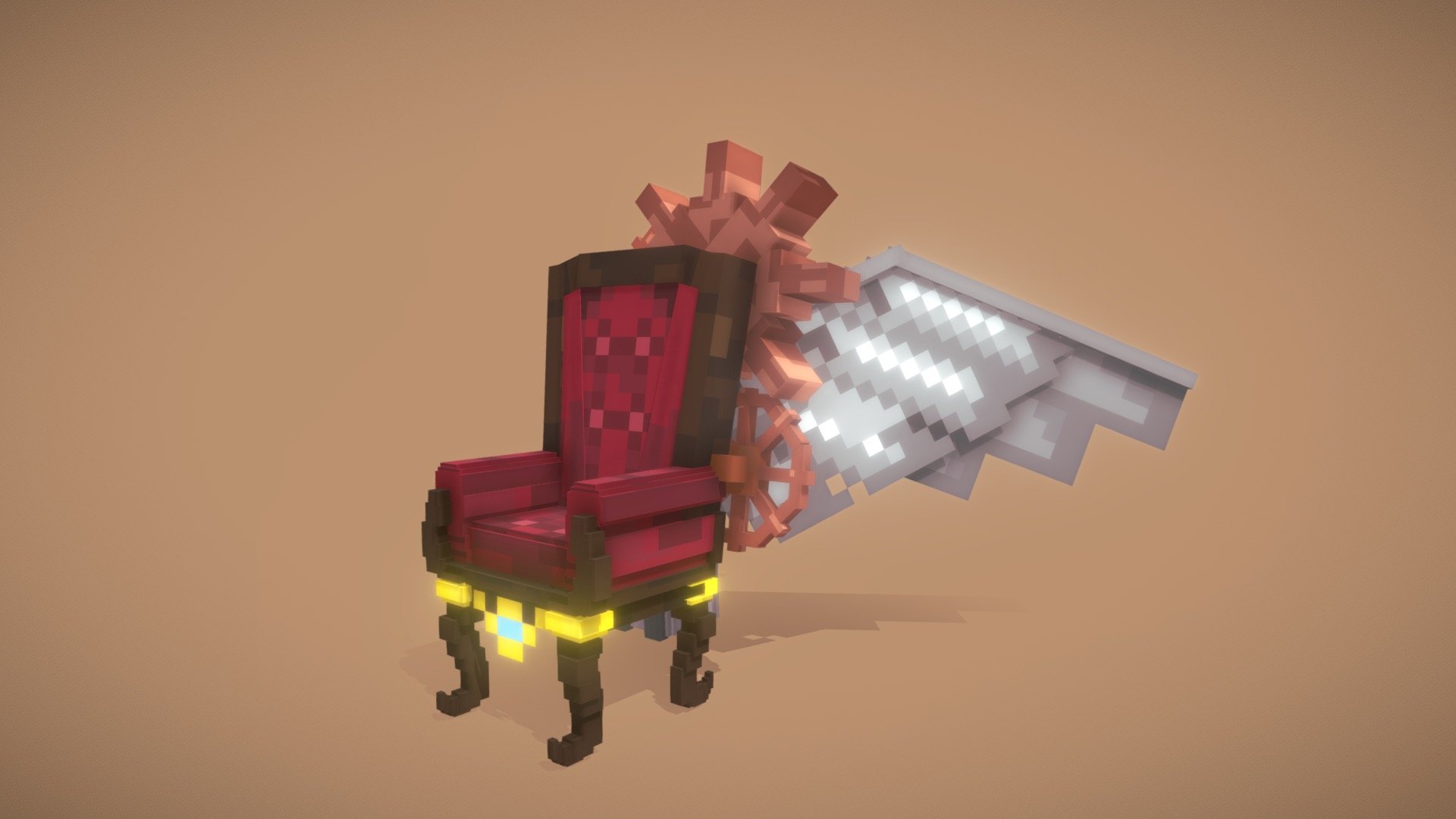 Flying Steampunk Chair - 3D model by cafePECORI [33ab65d] - Sketchfab