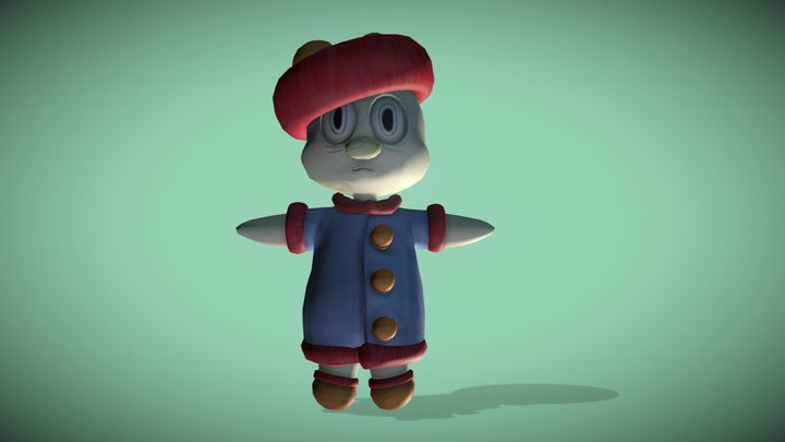 Low poly Chibi creep 3D Model