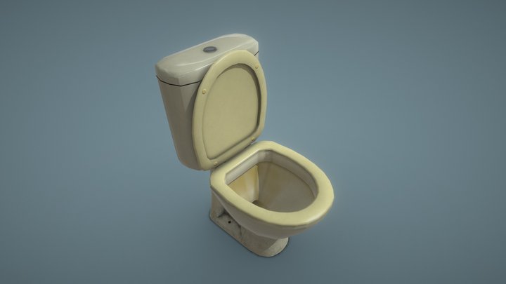 Old toilet | Game-ready | PBR | 4K 3D Model