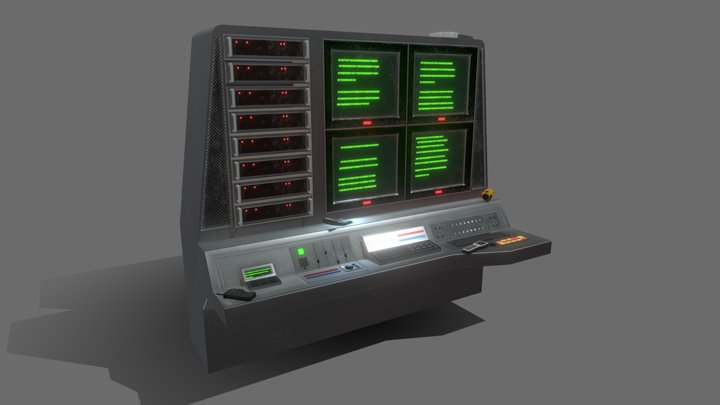 Sci-Fi Control Room Props 3D Model