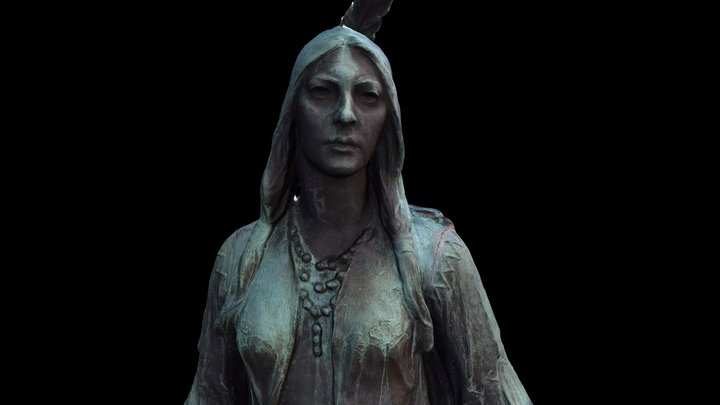 Pocahontas statue at Jamestown Virgina 3D Model
