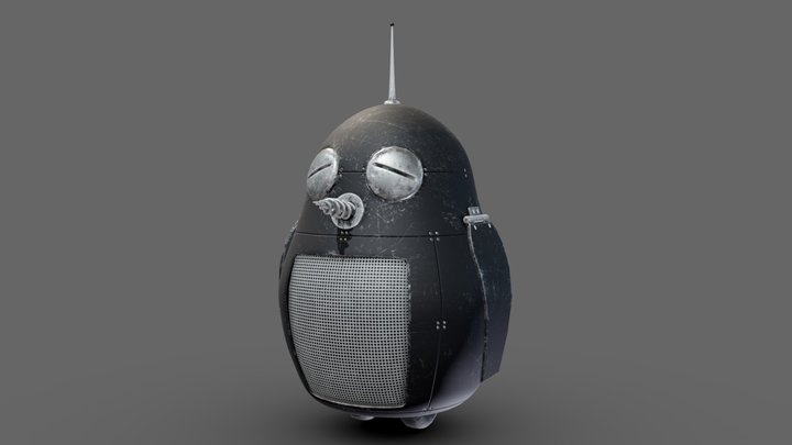 Weathered penguin-bot 3D Model