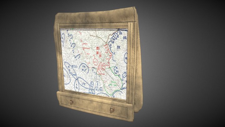 WW2 US Officer Map Case 3D Model