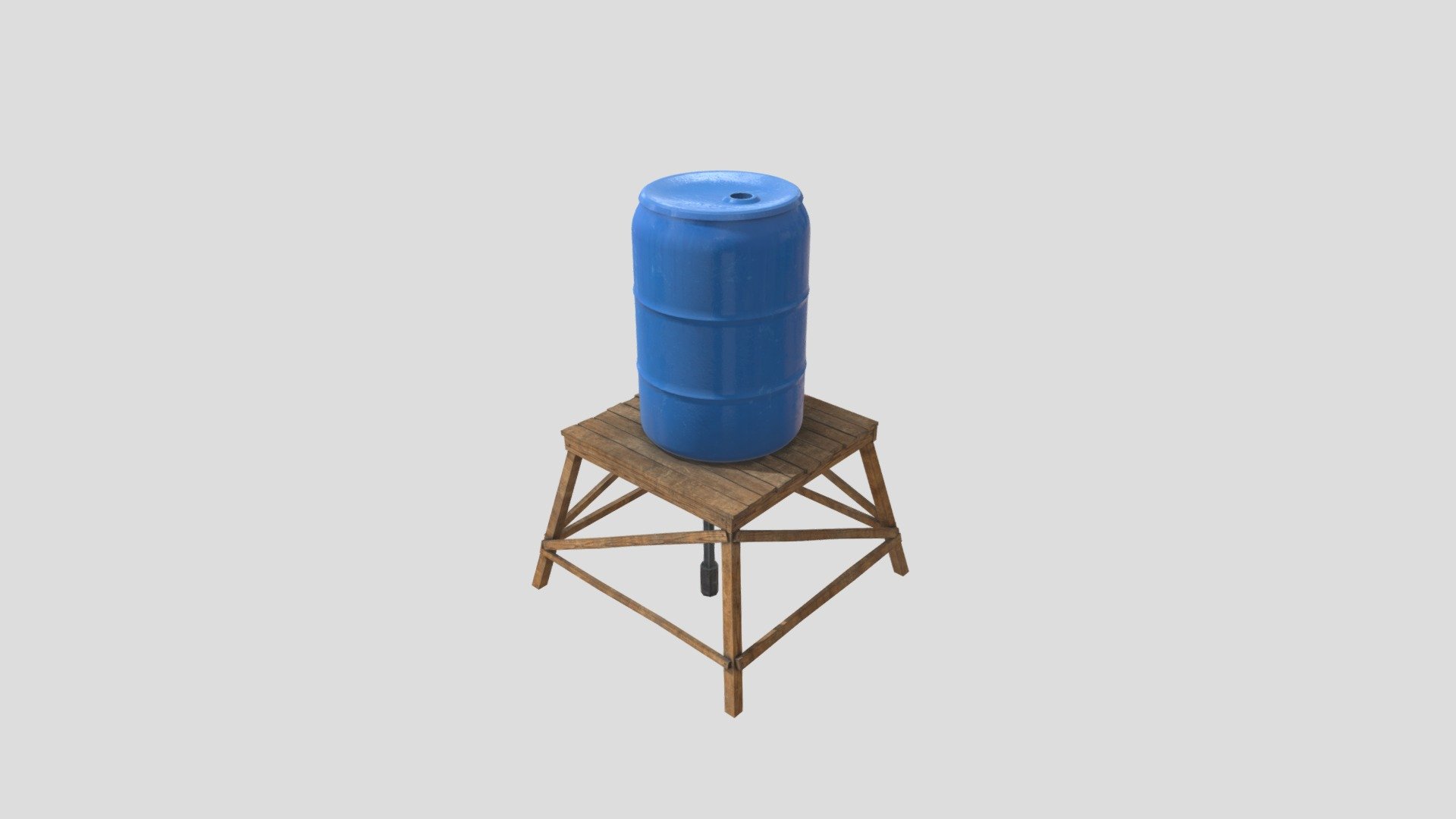 Short Water Tower With 4k Textures - Buy Royalty Free 3d Model By 