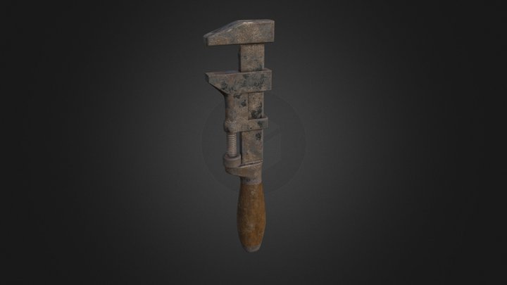 Old Rusty Wrench 3D Model