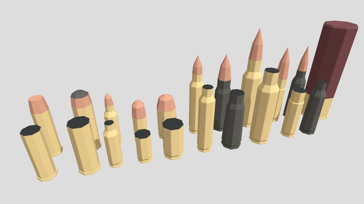 Small arms cartridges 3D Model