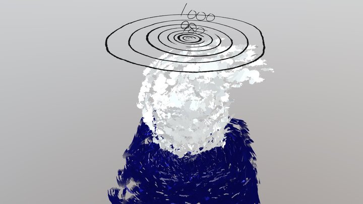 Harricane typhoon Weather Map 3D Model