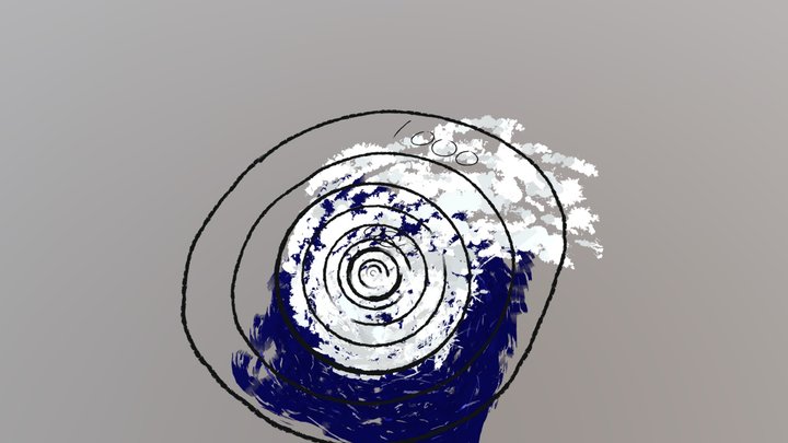 Harricane typhoon Weather Map 3D Model