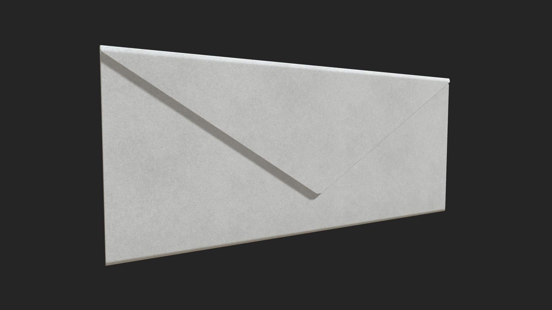 3D model Rectangular closed envelope - This is a 3D model of the Rectangular closed envelope. The 3D model is about a white square with a black background.