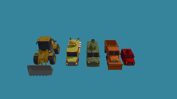 Stylized Utility & Service Vehicles Pack