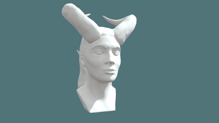 Woman Demon Head 3D Model