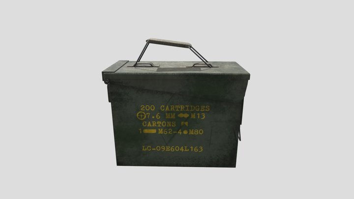 Metal Ammo Tin/Crate 3D Model
