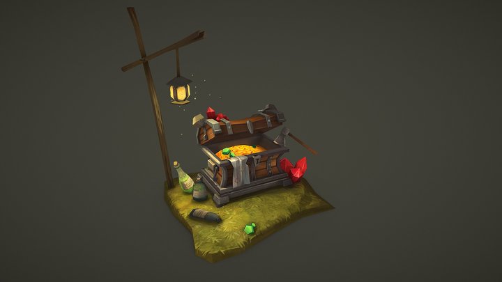Treasure Chest 3D Model