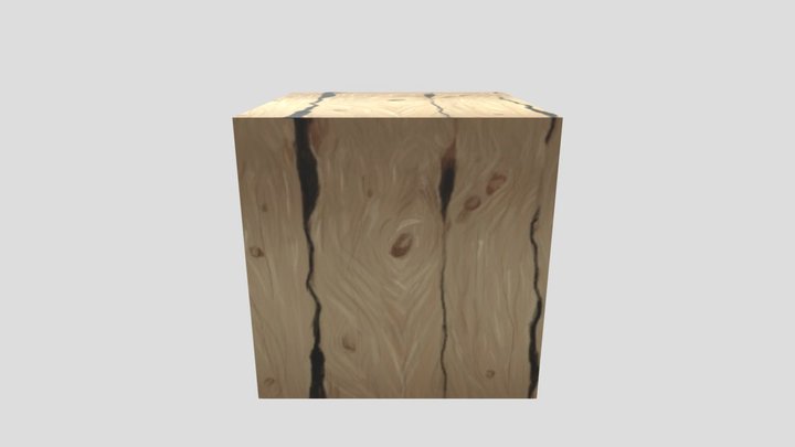 Wood Texture Painted Box 3D Model
