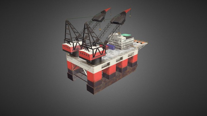 Oil Rig 01 3D Model