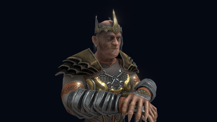 animated old king 3D Model