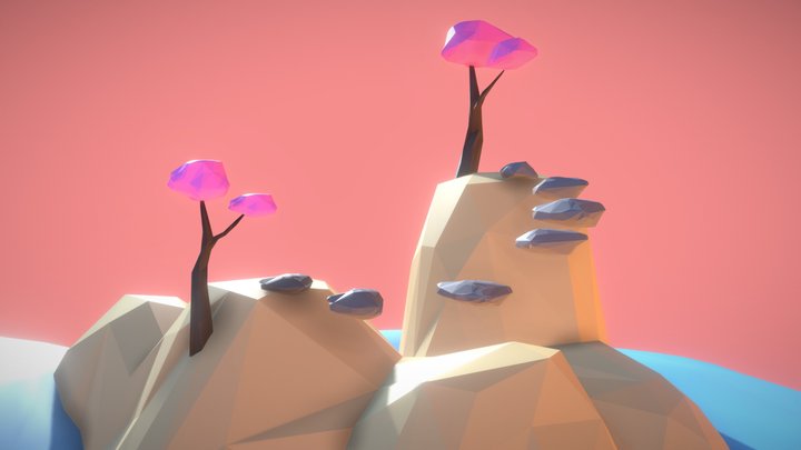 test low poly island thing 3D Model