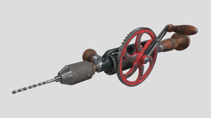 Vintage handheld drill 3D Model